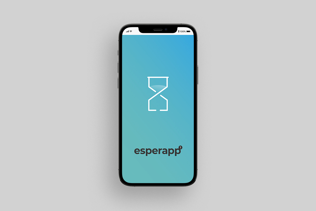 Esperapp. La teva sala d'espera virtual. Disseny Identitat Visual Corporativa, APP, Web, Peces corporatives. Càrrega APP.
