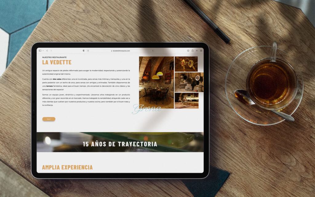 Desarrollo pagina web La Vedette, responsive para tablet