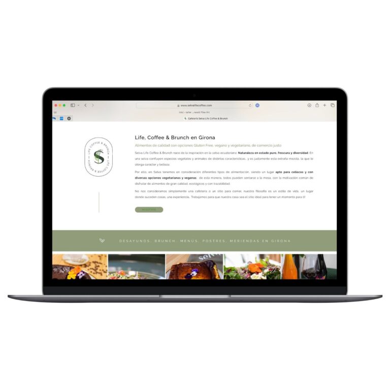 disseny web de pàgina corporativa per una cafeteria