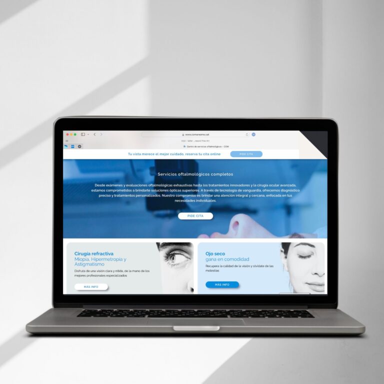 Web personalitzada per centre oftalmològic - Visualització en escriptori
